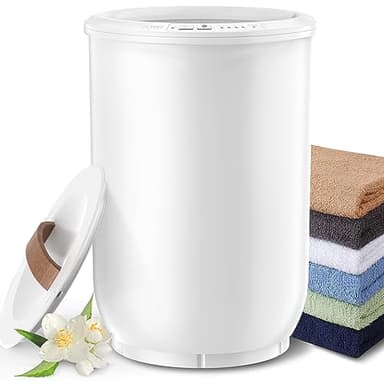 FLYHIT Large Towel Warmer for Bathroom - Heated Towel Warmers Bucket, Wood Handle, Auto Shut Off, Fits Up to Two 40"X70" Oversized Towels, Bathrobes, Blankets, Best Ideal for Mother's Gifts - Image 1