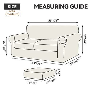 WEERRW Velvet Couch Covers for 2 Cushion Couch Sofa - High Stretch Luxury Velvet Plush 3 Pieces Sofa Slipcovers with Elastic Bottom, Furniture Protector for Pets, Machine Washable, Champagne, Medium - Image 3