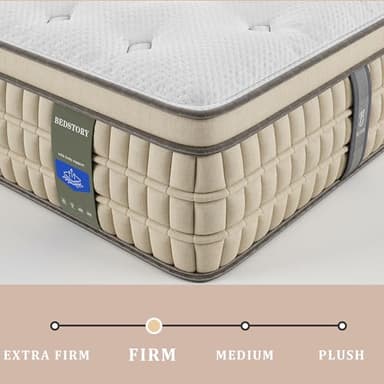 BedStory Firm King Mattress 12 inch - Pain-Relieving Hybrid Mattress for Extra Lumbar & Hip Support - No Sagging Bed in a Box - 365-Night Trial - No Odor, Fiberglass-Free, CertiPUR-US Certified - Image 3