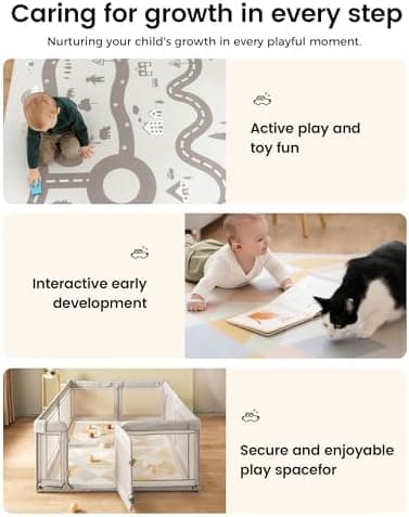 Tiny Land Baby Play Mat - Extra Large 78"x55" Waterproof Crawling Playmat for Infants & Toddlers, Reversible Non-Slip Foam Floor Mat, Soft Thick Foldable (Modern Zoo Oasis - Image 6
