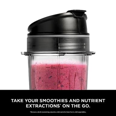 Ninja Fit Compact Personal Blender, Portable Blender for-Smoothies, Shakes, Food Prep, and Frozen Blending, 700-Watt Base, (2) 16-oz. Cups and Spout Lids, Black QB3001SS - Image 5