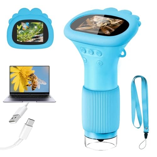 Acoath Microscope for Kids, 1000X Handheld Digital Miniscope with 2.0" Screen, Portable Pocket Microscope Education Toys Gifts for Age 3 4 5 6 7 8 9 10 Girls Boys - Image 1