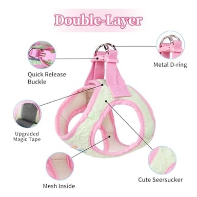 AIITLE Breathable Dog Vest Harness and Leash Set - Step in Adjustable Dog Harness with Magic Tape Design and Quick-Release Buckle - Outdoor Walking, Training for Medium Dogs Green L - Image 4