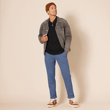 Amazon Essentials Men's Athletic-Fit Casual Stretch Chino Pant (Available in Big & Tall), Dark Blue, 42W x 30L - Image 4