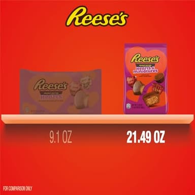 REESE'S Assorted Chocolate Peanut Butter Shapes, Valentine's Candy Bag, 21.49 oz - Image 8