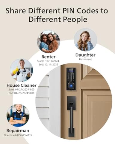 Philips Wi-Fi Smart Lock with Handle, Keyless Entry Keypad Door Lock with Handle, Front Door Deadbolt Set with WiFi Gateway, App Control, Fingerprint Unlock, PIN Code Unlock, Auto Locking - Image 6
