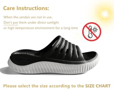 KuaiLu Womens Recovery Sandals Comfortable Plantar Fasciitis Arch Support Ladies Orthopedic Open Toe Slip On Running Sport Walking Slides Thick Athletic Cushion Slippers Summer Sliders Black Size 11 - Image 9