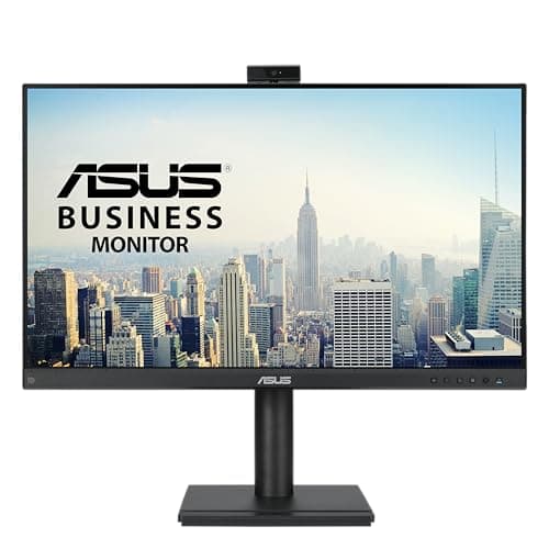 ASUS 24” 1080P Video Conferencing Monitor (BE249QFK) - IPS, 100Hz, Frameless, Full HD Webcam, Mic Array, Speakers, Height Adjustable, Ergonomic Design, Eye Care, Wall Mountable, 3 yr Warranty - Image 1