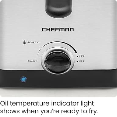 Chefman Fry Guy, The Most Compact & Convenient To Deep Fry Comfort Food, Restaurant-Style Basket With A 1.6-Quart Capacity, Easy-View Window & Adjustable Temp Control, Stainless - 1.5 Liter - Image 6