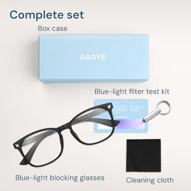 Gaoye Matte Black Blue Light Glasses for Computer & Gaming - Anti UV Ray Lenses, Scratch-Resistant & Comfort Fit - Image 7