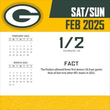 TURNER SPORTS Green Bay Packers 2025 Box Calendar (25998053039) - Image 3