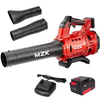 MZK 20V Brushless Leaf Blower, 600CFM Electric Cordless Leaf Blower with 4.0Ah Battery and Fast Charger, Lightweight for Patio Cleaning, Lawn Care, Blowing Fallen Leaves and Dust - Image 1