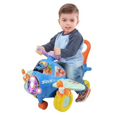 Kiddieland: Activity Plane: Stitch - Disney Light & Sound Foot-to-Floor Vehicle, Interactive Dashboard, Propellers, Push-Pull Handle, Toddlers 12mo+ - Image 4