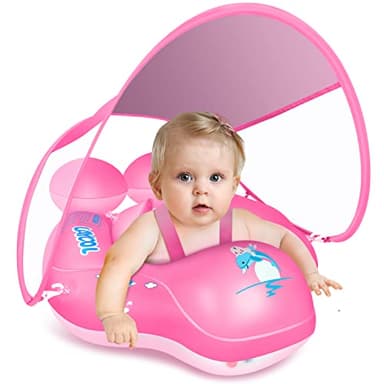 LAYCOL Baby Swimming Float with UPF50+ Sun Canopy Baby Floats for Pool No Flip Overbaby Pool for Baby Age of 3-36 Months - Image 1