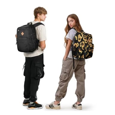 ZORFIN 26L Backpack for School, College, and Travel: Water Resistant Bookbag with 8 Compartments - Tangerine - Image 9