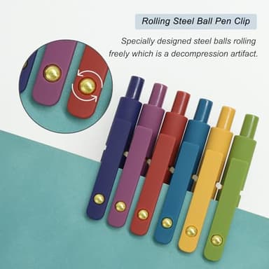 YOXMJDB Gel Pens, 6 Pcs 0.5mm Fine Point Smooth Writing Pens Cute Pen, High-End Series Black Ink Pen for Journaling Note Taking, School Office Supplies for Women Men (6 Pcs Gold Vintage) - Image 2