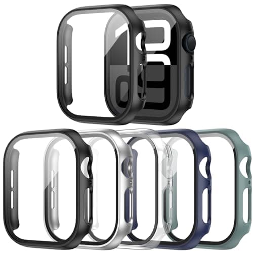 Haojavo 5 Pack for Apple Watch Series 11/10 42mm Screen Protector Case, PC Hard Cover with Tempered Glass Film Ultra-Thin Slim Fit Scratch Resistant Protective Bumper for iWatch S11 S10 Accessories - Image 1