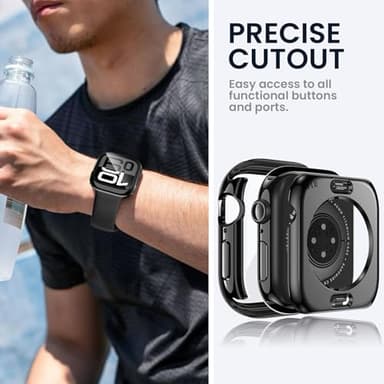 Tensea (2 in 1) for Waterproof Apple Watch Screen Protector Case Series 11/10 46mm Accessories, 360 Front and Back, iWatch PC Face Cover with Tempered Glass for Women Men, 46 mm - Image 6