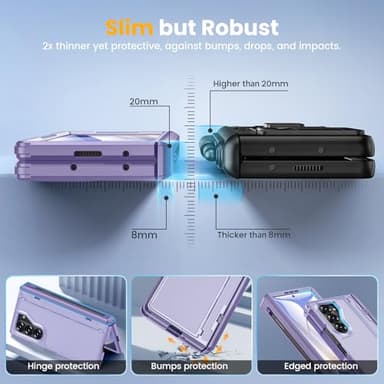 Caka for Samsung Galaxy Z Fold 6 Case [Thinner S Pen Holder] [Hidden Kickstand] [Hinge Protection] [Screen Protector] Full Body Hard Shockproof Phone Cover with Anti-Slip Textured for Fold6 - Purple - Image 4