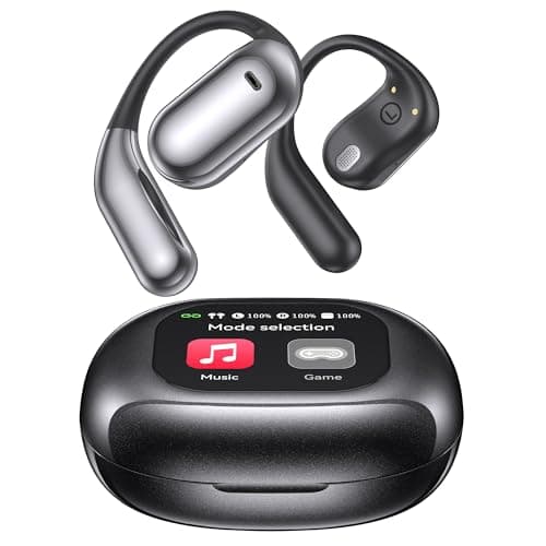 EUQQ Ultra Open-Ear-Headphones Wireless Bluetooth - Ergonomic Pro Bone Conduction Earbuds with Soft, Airy Silicone Design, Over-The-Ear Earbuds for Running, Sports, Fitness and Workouts, Charcoal - Image 1