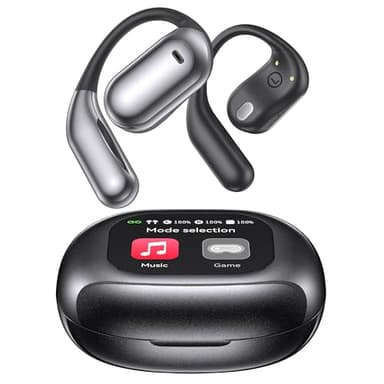 EUQQ Ultra Open-Ear-Headphones Wireless Bluetooth - Ergonomic Pro Bone Conduction Earbuds with Soft, Airy Silicone Design, Over-The-Ear Earbuds for Running, Sports, Fitness and Workouts, Charcoal - Image 1