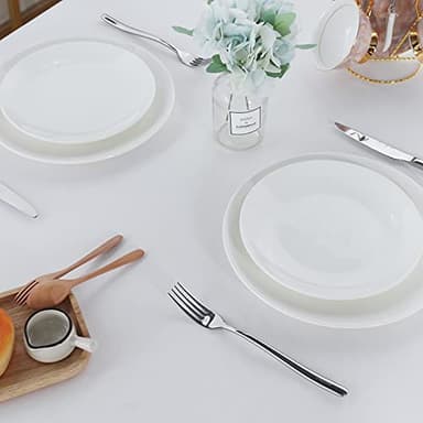 Fitable Rectangle Tablecloth Stain and Wrinkle Resistant Washable Polyester Table Cloth for Buffet Parties and Camping (60x84 inch, White) - Image 4