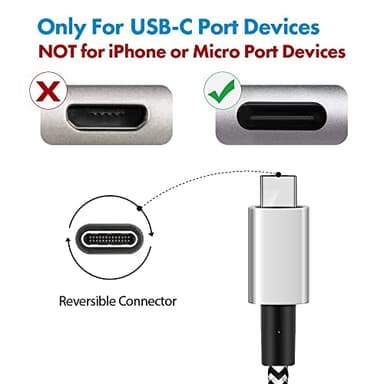 Deegotech Type C Charger 10 ft, USB C Charger Cable Fast Charging, Nylon Braided Long USB C Cable, Type C Charger Cord Compatible with Galaxy S10 S9 S8 Plus, Note9 8 A60 A50, Moto G and Other Devices - Image 5