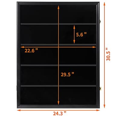 KCRasan 35 Graded Sports Card Display Frame -Baseball Card Display Case Lockable - Trading Card Collector Wall Display Holder for Basketball Football Hockey Cards, UV Protection Acrylic(Black) - Image 2