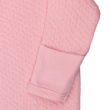 HonestBaby Matelasse Side Snap Coverall Organic Cotton for Baby Boys, Girls, Pink, 0-3 Months - Image 2