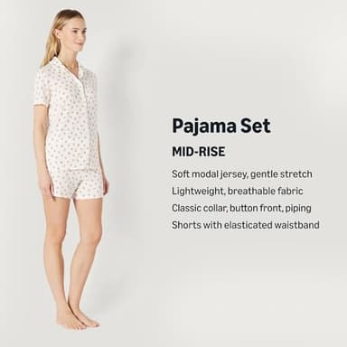 Amazon Essentials x Sofia Grainge Women's Mommy and Me Short Sleeve Pajama Set, Peach Strawberry Toss, Medium - Image 2