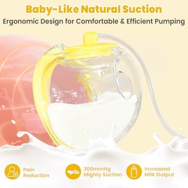Hands Free Breast Pump | Super Light Wearable Breastfeeding Pump, 40kPa Strong Suction, 3 Modes 9 Levels, 150Min Battery Life, Portable Electric Milk Pump with 21/24/27mm Flanges for Nursing Moms - Image 2
