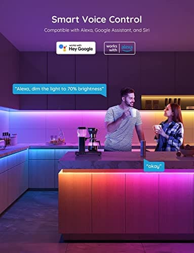 Govee 100ft RGBIC LED Strip Lights, Smart LED Lights Work with Alexa and Google Assistant, LED Lights for Bedroom WiFi App Control Segmented DIY Multiple Colors, Color Changing Light, (2 x 50ft) - Image 5