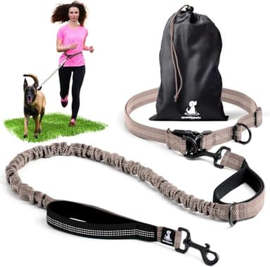 SparklyPets - Hands Free Dog Leash with Reflective Stitches - Waist Leash for Medium & Large Dogs Walking, Hiking, Training, Jogging, Canicross, Running - Image 1