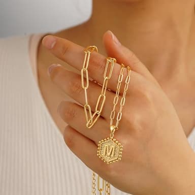M MOOHAM Layered Initial Necklaces for Women - Cute Letter Initial Z Necklace Choker Necklace Dainty Layered Necklaces for Women - Image 5