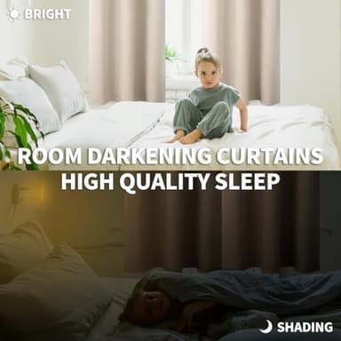 BGment Blackout Curtains - Grommet Thermal Insulated Room Darkening Bedroom and Living Room Curtains, Set of 2 Panels (52 x 63 Inch, Champagne) - Image 4