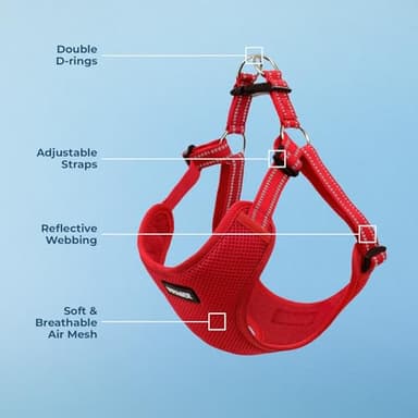 Best Pet Supplies Voyager Adjustable Dog Vest Harness Breathable No Pull Harness for Small, Medium, Large Dogs, Harness for Walking, Jogging, Easy Step-in, Reflective Stripes - Red, XL - Image 3