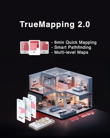 Yeedi M12 PRO+ Robot Vacuum and Mop, 11000Pa Strong Suction, ZeroTangle Technology, TruEdge Deep Mopping, Auto Mop Washing/Drying, Auto-Lift Mopping, Mini Omni Station, Black - Image 8