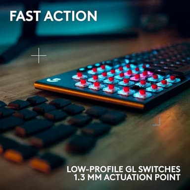 Logitech G915 X Lightspeed Wireless Mechanical Gaming Keyboard, Double-Shot PBT Keycaps, Fully Programmable Keys, RGB Backlit Mac/PC Gaming Keyboards, Aluminum Finish, GL Clicky Switches, Black - Image 3