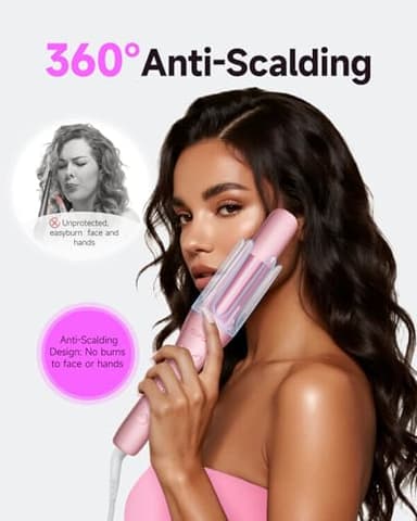 TSUYAGLA Automatic Curling Iron,1 1/4 Hair Curler with 3 Temperatures, 10S Fast Heating, 2-Way Rotation, 30 Min Auto Shut-Off, 500 Million Ionic, Anti-Scald-Tangle for Long Hair - Image 4
