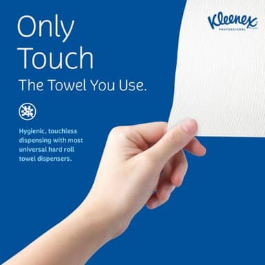 Kleenex Professional Universal Hard Roll Paper Towels, Bulk (50606), Hardwound 1.75' Core, Premium Absorbency Pockets, White (6 Rolls at 600' Each, 3,600'/Case) - Image 6