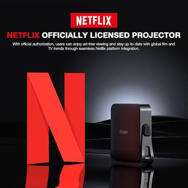 【Netflix-Licensed Projector & Native 1080P】Thinnest 2.24" Smart Mini Projector with WiFi and Bluetooth, Auto Focus & Keystone Portable Outdoor Projector, VOPLLS 4K Support Home Movie Projector - Image 6