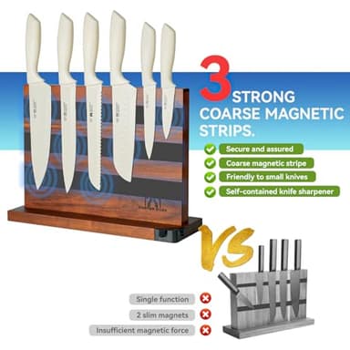 Magnetic Knife Holder with Enhanced Magnets, Multifunctional Countertop Magnetic Knife Block Stand, Universal Knife Storage & Kitchen Tool Organizer for Counter Top - Image 3