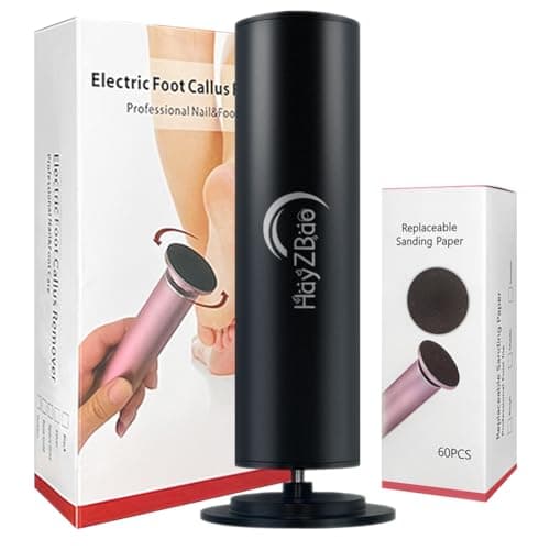 HayZBao Electric Foot File - Electric Callus Remover for Feet,Adjustable Speed Foot Scrubber with 60 Pcs Sandpaper Discs,Professional Pedicure Tool for Dead Skin and Calluses - Black - Image 1