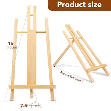 AROIC 15In Wood Easels, Easel Stand for Painting Canvases, Tripod Art Easel, Painting Party Easel, Kids Student Tabletop Easels for Painting, Portable Canvas Photo Picture Sign Holder （16PCS） - Image 8