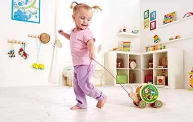 Hape Walk-A-Long Snail Pull Toy |Award Winning Toddler Wooden Push and Pull Toy with Removable Color - Image 3