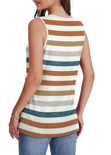 WIHOLL Womens Tank Top Loose Fit Summer Sleeveless T Shirts Dressy Casual Blouses V Neck Boho Tops Tshirts Shirts Spring Hawaiian Vacation Outfits XL - Image 5