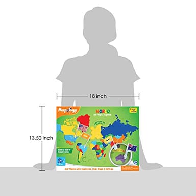 Imagimake Mapology World Map Puzzle - Includes Country Flags & Capitals | Fun Jigsaw Puzzle Kids Ages 5-8 | Educational Toys for Ages 8-13 | Geography Gifts for Girls & Boys 5, 6, 7, 8, 9, 10, 11, 12 - Image 7