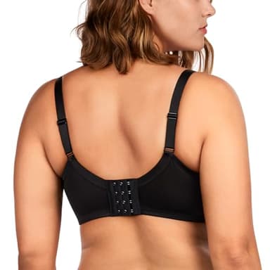 HSIA Minimizer Bra for Women - Plus Size Lace Full Coverage Womans Bra Unlined Underwire Bra for Heavy Breast Black - Image 2