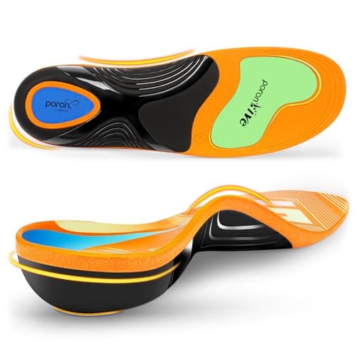 Plantar Fasciitis Insoles Shoe Inserts for Men Women, Arch Support Orthotics Inserts, 240lbs Heavy Duty Work Boot Insoles for Men Women, Relief Flat Feet, Metatarsalgia, Standing All Day - XL - Image 1