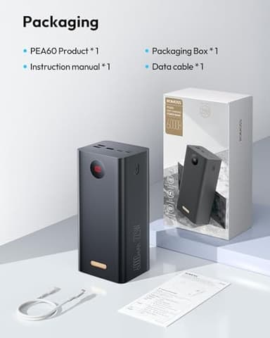 ROMOSS 60,000mAh Large Power Bank, High Capacity Portable Charger 22.5W USB C Fast Charging, Long Lasting External Battery Pack with 4 Outputs & 3 Inputs for iPad, iPhone, Samsung, Switch and More - Image 8